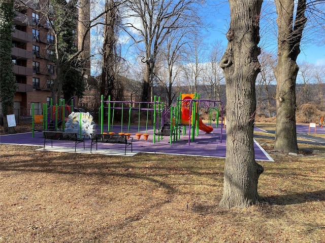 view of community jungle gym