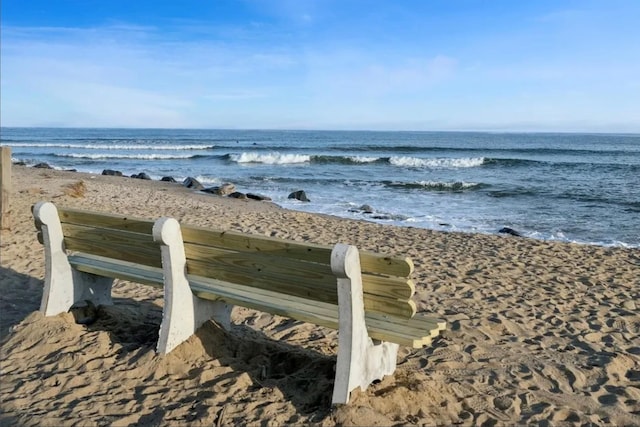 property view of water featuring a view of the beach