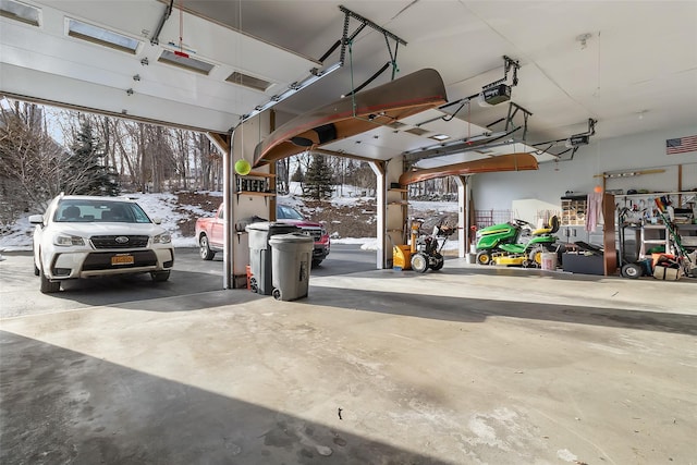 garage featuring a garage door opener