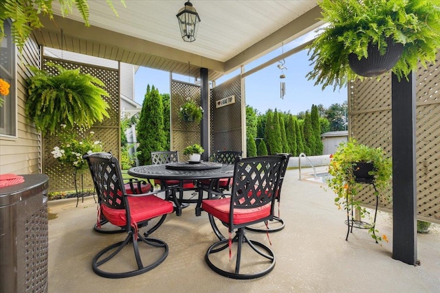 view of patio with outdoor dining space