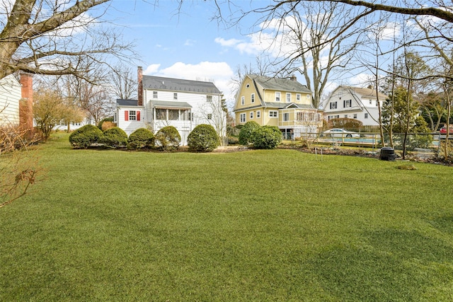 view of yard with fence