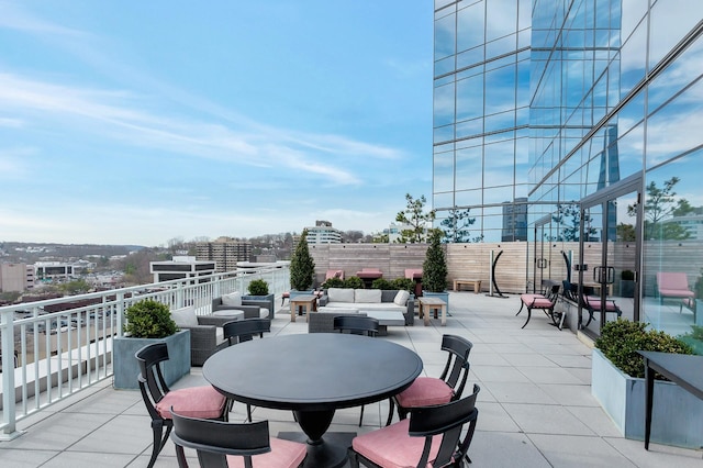 view of patio / terrace featuring an outdoor hangout area and outdoor dining area