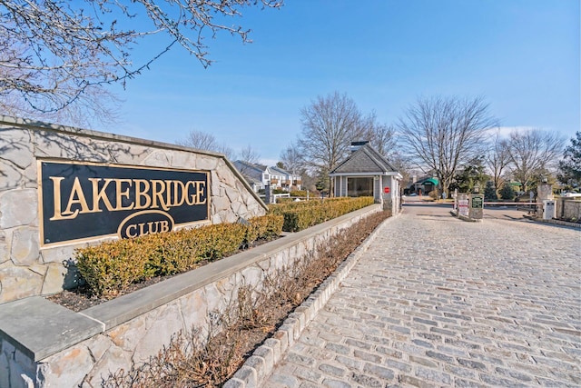 view of community sign