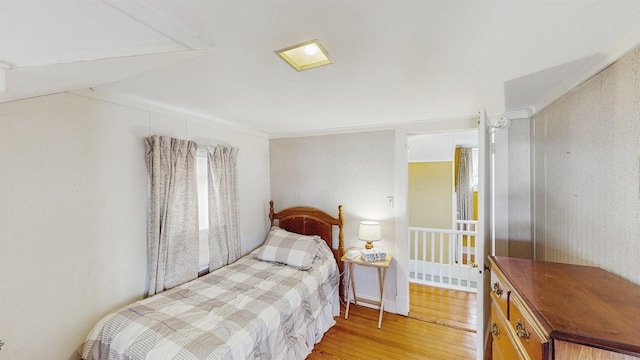 bedroom featuring light hardwood / wood-style floors