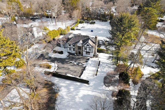 view of snowy aerial view