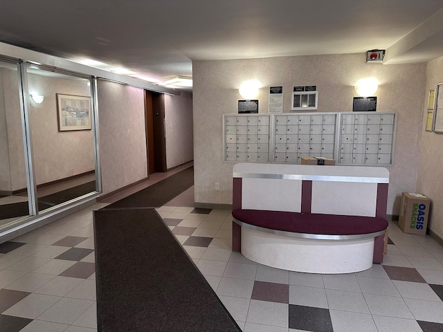 reception area with mail area