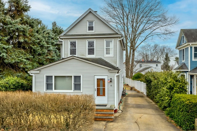 view of front of home with fence