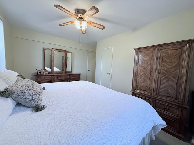 bedroom featuring a ceiling fan