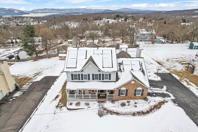 exterior space featuring a mountain view