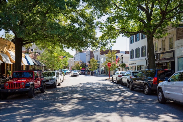 view of street with traffic signs