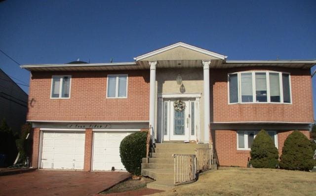 split foyer home with a garage