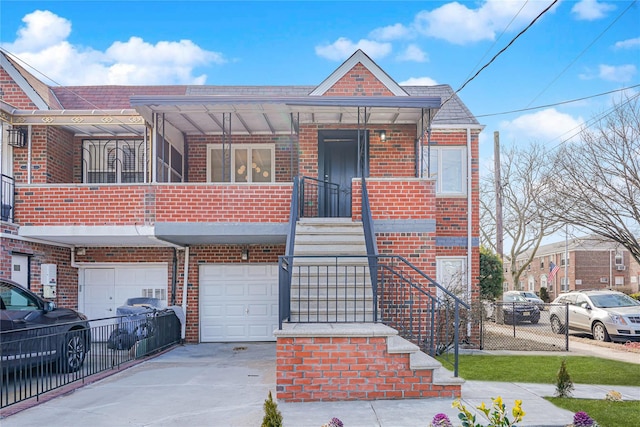 view of property with a garage