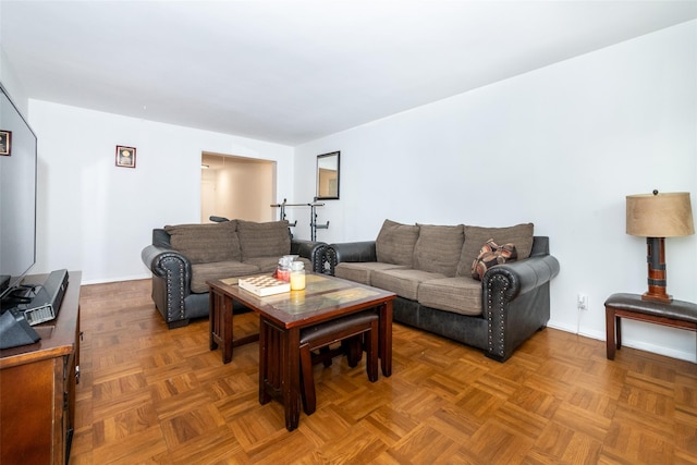 living room with baseboards