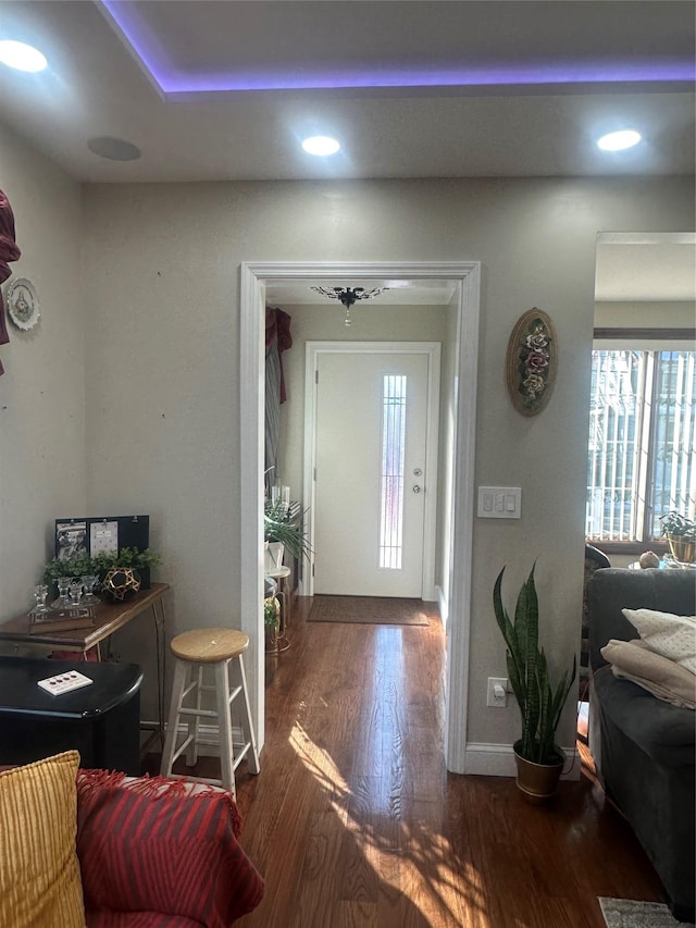 110-37 213th St, Queens Village, NY 11429 - foyer featuring dark wood-type flooring