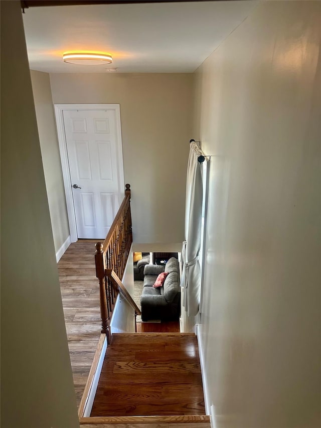 110-37 213th St, Queens Village, NY 11429 - stairway with wood-type flooring