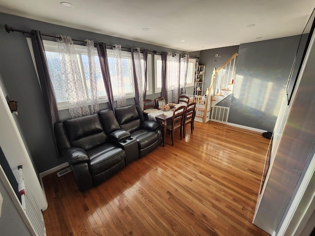 living room featuring wood-type flooring