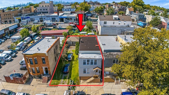 bird's eye view with a residential view