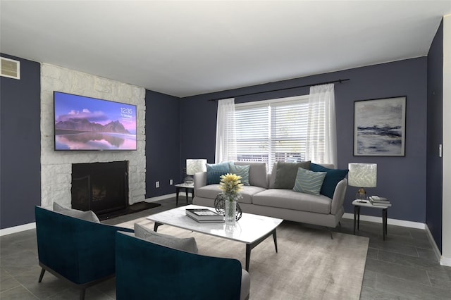 125 Cedar Hill Rd, Wappingers Falls, NY 12590 - living area with baseboards and a fireplace