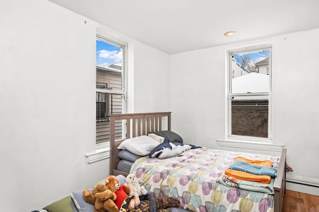 bedroom featuring wood-type flooring