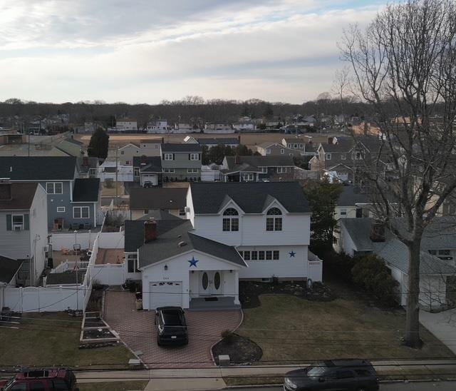 aerial view with a residential view