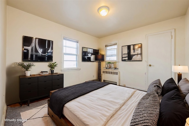 bedroom with radiator