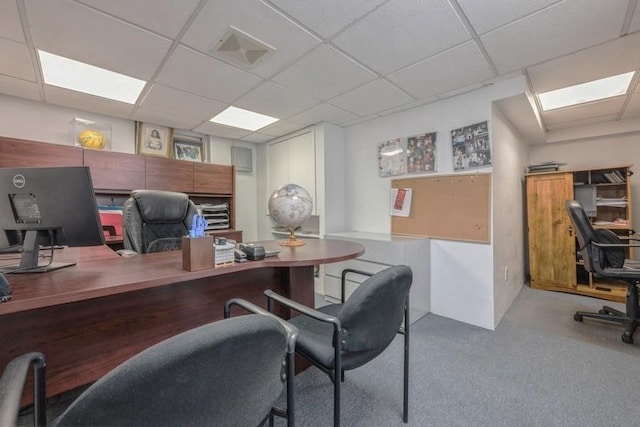 office with visible vents and a paneled ceiling