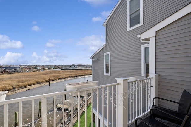 balcony with a water view