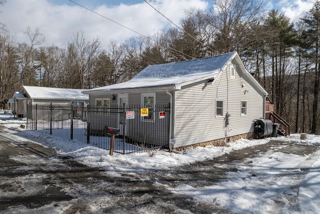 view of snowy exterior