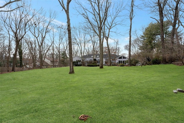 view of yard featuring fence