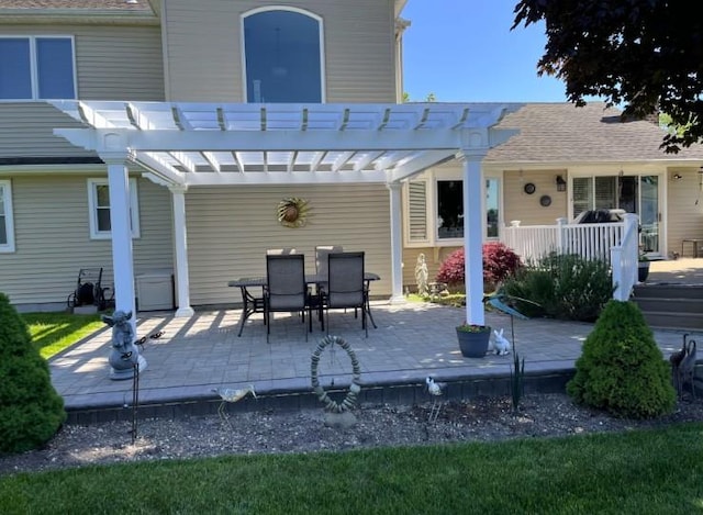 view of patio / terrace featuring a pergola