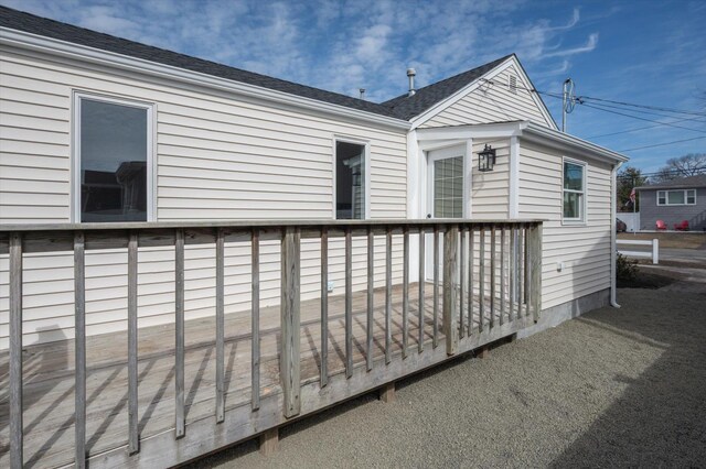 exterior space featuring a wooden deck