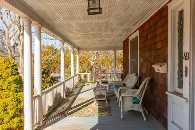 view of patio with a porch