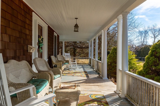 exterior space with covered porch