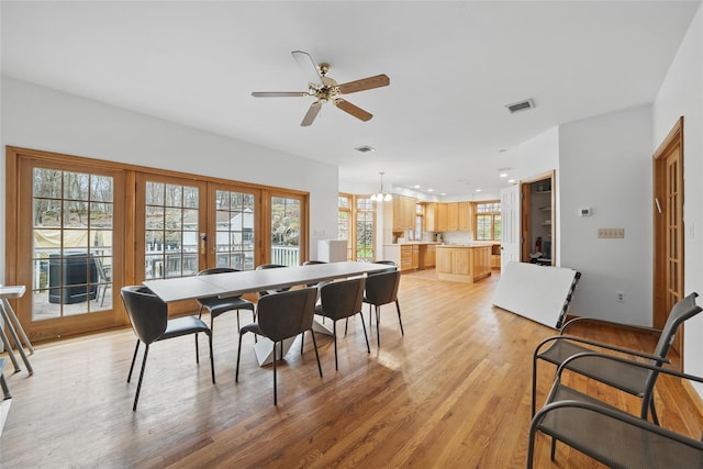 97 Ludlam Rd, Monroe, NY 10950 - dining area featuring ceiling fan, light wood-type flooring, and recessed lighting