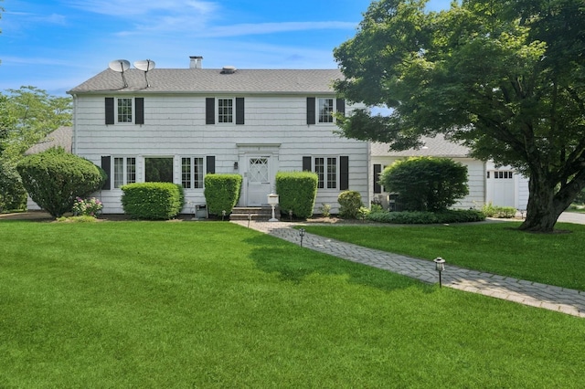 1250 Harbor Rd, Hewlett Harbor, NY 11557 - colonial inspired home with a front yard, entry steps, and roof with shingles