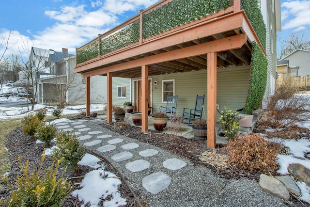 rear view of house with a patio area and a deck