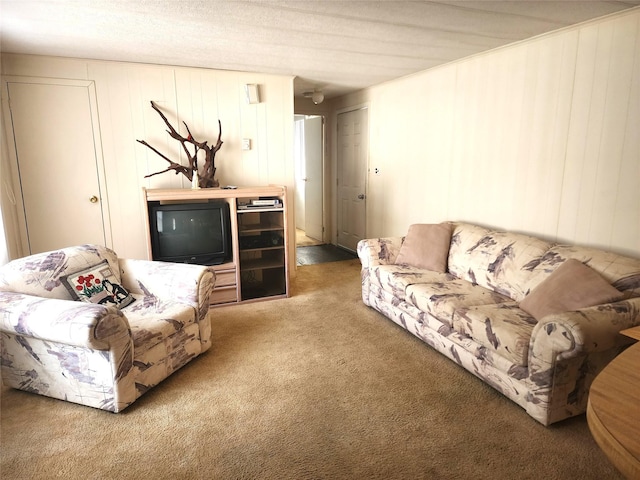 view of carpeted living area