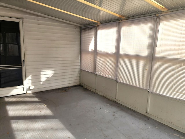 view of unfurnished sunroom