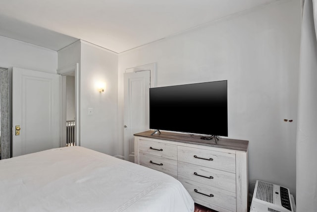 bedroom featuring radiator heating unit