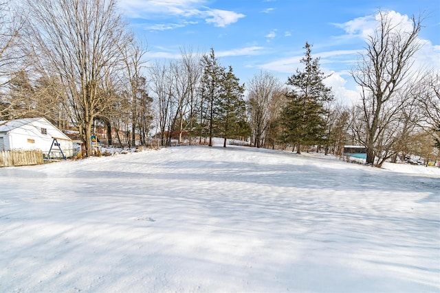 view of snowy yard