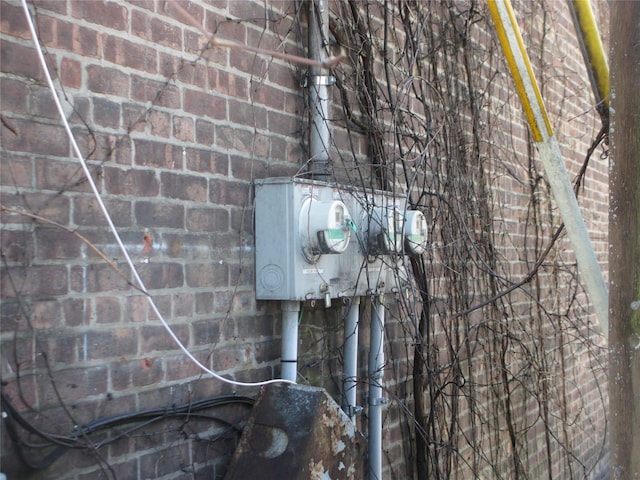 details with brick siding and electric meter