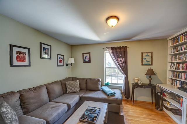 living area featuring light wood-type flooring