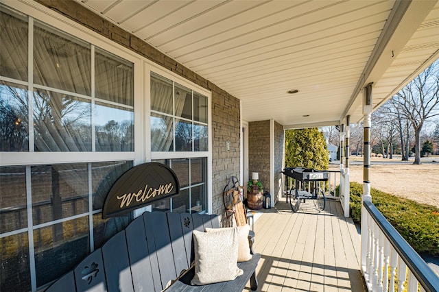 wooden deck with a porch