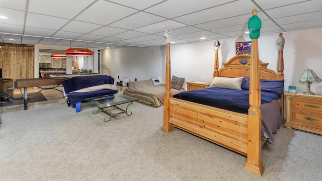 155 Shepard Dr, Southold, NY 11971 - bedroom with a paneled ceiling, carpet flooring, and recessed lighting