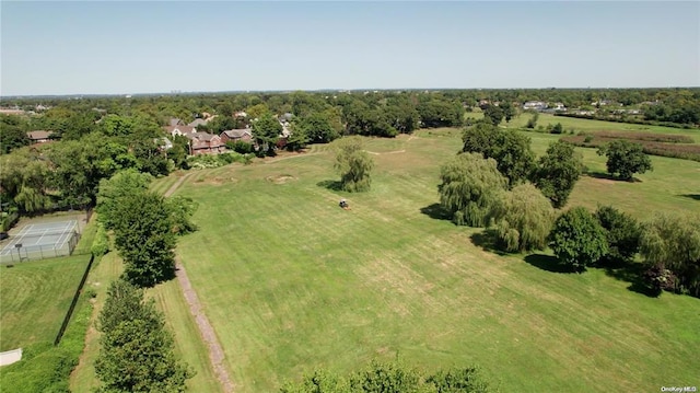 birds eye view of property featuring a rural view