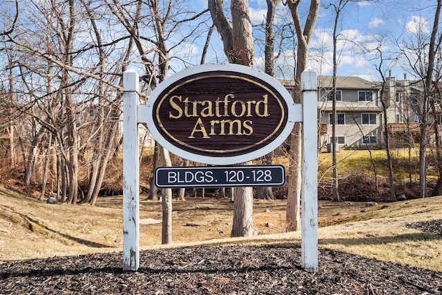 view of community sign