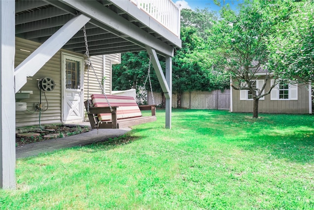 view of yard with fence