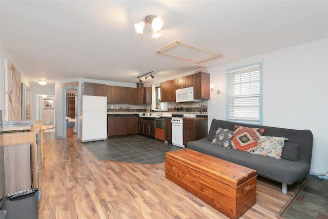 living area with wood finished floors