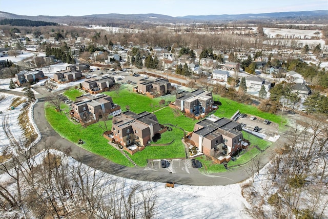 bird's eye view with a residential view and a mountain view