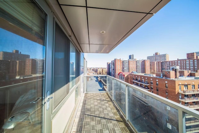 balcony featuring a view of city